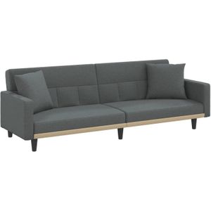 The Living Store Slaapbank Donkergrijs - 220 x 89 x 70 cm - Verstelbare rugleuning - Comfortabele zitplaats - Stevig