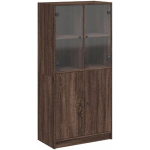 vidaXL Hoge kast met deuren 68x37x142 cm bewerkt hout bruin eikenkleur