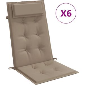 The Living Store Stoelkussens Oxford Stof - 120 x 50 x 3 cm - Taupe - Hoge Rugleuning