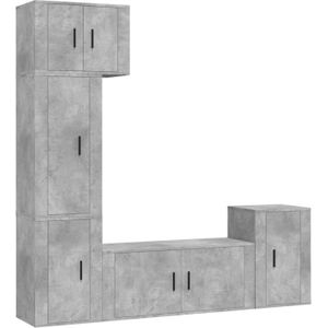 The Living Store TV-meubelset betongrijs - 4-delig - 57x34.5x40 cm / 100x34.5x40 cm / 2x 40x34.5x60 cm / 40x34.5x80 cm