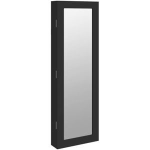 vidaXL-Sieradenkast-met-spiegel-wandgemonteerd-30x8,5x90-cm-zwart