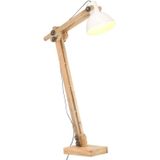 vidaXL Vloerlamp E27 massief mangohout wit