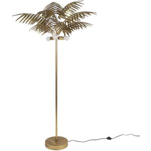 Clayre & Eef Vloerlamp Palm Ø 100x193 cm Goudkleurig Ijzer Staande Lamp Goudkleurig Staande Lamp