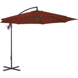 vidaXL Zweefparasol met stalen paal 300 cm terracottakleurig