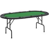 vidaXL Pokertafel voor 10 spelers - Inklapbaar - Groen - 206x106x75 cm