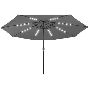 The Living Store Tuinparasol LED 400x267 cm - Antraciet Polyester/Metaal