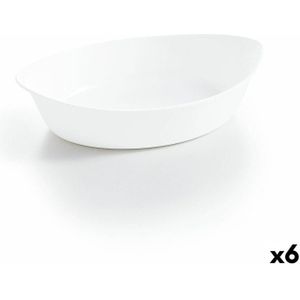 Serveerschaal Luminarc Smart Cuisine Ovalen Wit Glas 25 x 15 cm (6 Stuks)