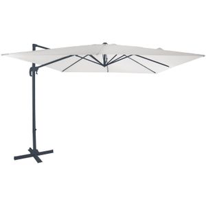 AXI Nima Zweefparasol Rechthoekig 300 x 300 cm in Antraciet / Beige Parasol voor tuin met Aluminium Frame