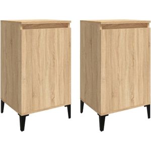 vidaXL-Nachtkastjes-2-st-40x35x70-cm-bewerkt-hout-sonoma-eikenkleurig