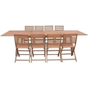 Tuinset 8 tot 12 personen - Uitschuifbare tafel 200/250/300 x 100 cm + 6 stoelen - FSC Eucalyptushout