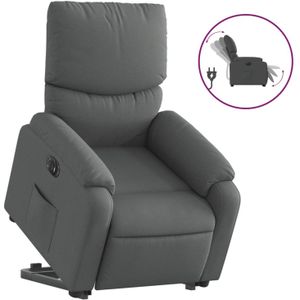 vidaXL Sta-op-stoel elektrisch verstelbaar stof donkergrijs