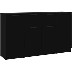 The Living Store Dressoir - Minimalistisch - Kast - 30x30x70 cm - Zwart