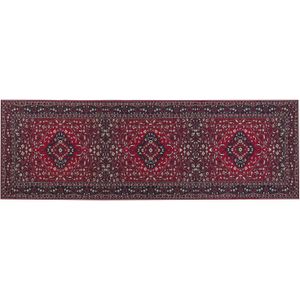 VADKADAM - Laagpolig vloerkleed - Rood - 80 x 240 cm - Polyester