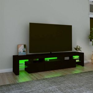 The Living Store Tv-meubel s Middelgroot - 200 x 36.5 x 40 cm - LED-verlichting (Zwart)