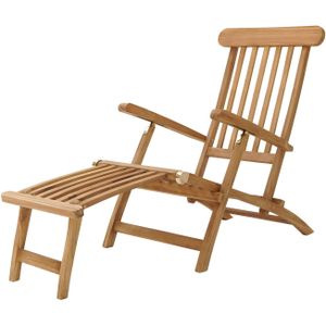 AXI Costa ligstoel van Teak Hout Lounger Deckchair / Tuinligstoel verstelbaar in 4 standen