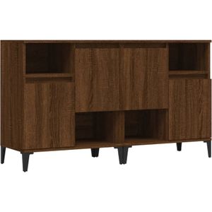 The Living Store Dressoir Classic Bruineiken - 60 x 35 x 70 cm - Bewerkt hout en metaal