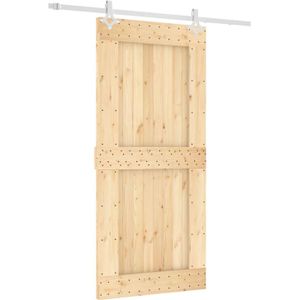 vidaXL Schuifdeur met beslag 95x210 cm massief grenenhout