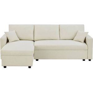 Owens vaste hoekbank - 2 kussens - 3 zitplaatsen - beige - 228 x 148 x 86 cm