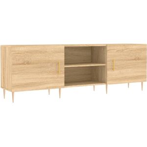 The Living Store TV-meubel Sonoma Eiken - 150 x 30 x 50 cm - Opbergruimte - Decoratief - Wandmontage vereist - Bewerkt