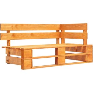 The Living Store Pallet loungeset - Hout - 110 x 65 x 55 cm - Grenenhout - Rood kussen