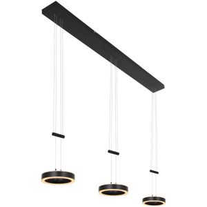 Steinhauer Hanglamp Piola 3 lichts L 120 cm zwart