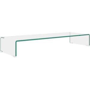 The Living Store TV-meubel - Glazen constructie - Verhoger - Gehard glas - Transparant - 90 x 30 x 13 cm - 12 mm dik