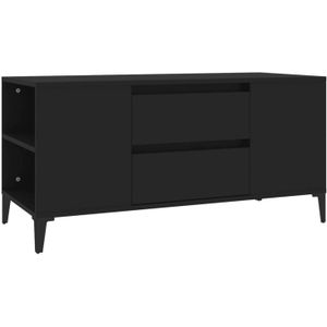 VidaXL TV-meubel 102x44,5x50 cm - Bewerkt Hout Zwart