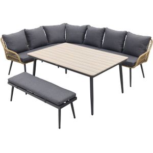 Garden Impressions Margriet lounge dining set - Naturel - 6 delig