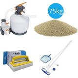 Bestway - Zwembadstofzuiger AquaClean & Zandfilterpomp 8327 L/u & Filterzand 75 kg & WAYS Scrubborstel