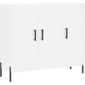 The Living Store Dressoir Modern - Wit - 90 x 34 x 80 cm - Duurzaam hout/metaal