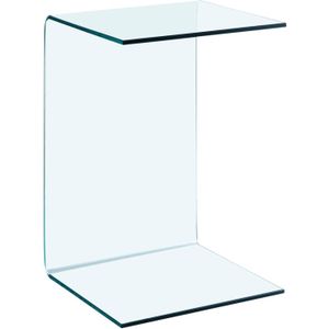 The Living Store Gehard Glas Bijzettafel - Transparant - 40 x 40 x 60 cm - 10 mm Dikte