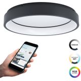 EGLO connect.z Marghera-Z Smart Plafondlamp - Ø 60 cm - Zwart/Wit - Instelbaar RGB & wit licht - Dimbaar - Zigbee