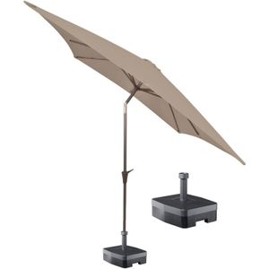 Kopu® vierkante parasol Altea 230x230 cm met voet - Taupe