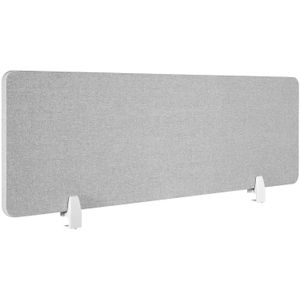 tectake® - Bureauscherm scheidingswand Noisy -160 x 40 cm - grijs - Met geluidsabsorberende PET-kern