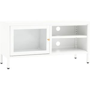 The Living Store TV-kast - Steel - 90x30x44 cm - Wit