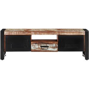 The Living Store TV-meubel - Houten - Gerecycled - Multikleurig - 120x30x40cm