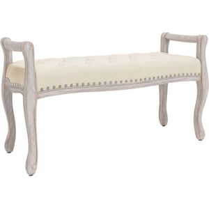 VidaXL Bankje 110x45x60 cm Linnen Beige