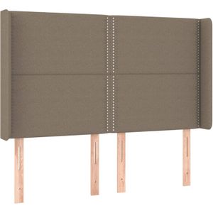 vidaXL Hoofdbord met randen 147x16x118/128 cm stof taupe