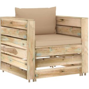 The Living Store - Pallet Loungeset - Tuinmeubelen - 77x70x66 cm - Grenenhout