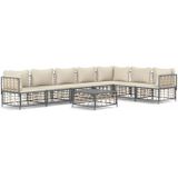 VidaXL 8-delige Loungeset met Kussens - Poly Rattan Antracietkleurig