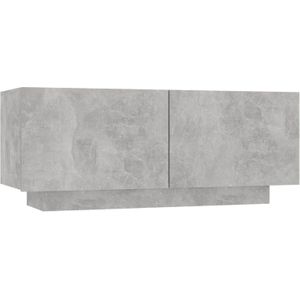The Living Store Tv-meubel 100x35x40 cm spaanplaat betongrijs - Kast