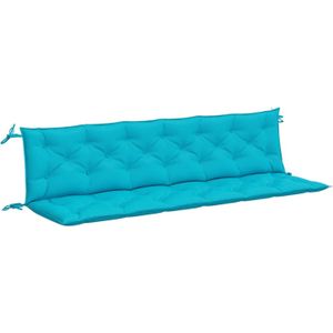 The Living Store Tuinbankkussens - Polyester - 200x50x7 cm - Turquoise