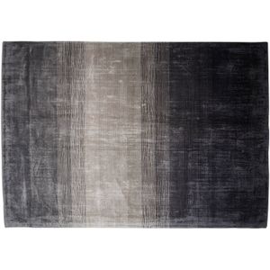 ERCIS - Laagpolig vloerkleed - Grijs/Zwart - 160 x 230 cm - Viscose
