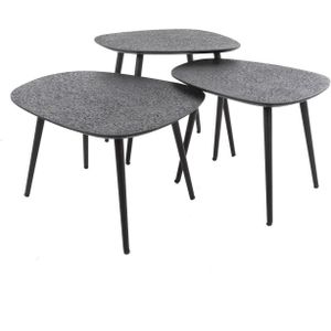 Giga Meubel - Salontafel Metaal Zwart - Organisch - Set van 3 - 17 kg