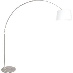 Steinhauer Vloerlamp booglamp Sparkled light 9674 staal witte kap