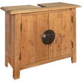 The Living Store Retro houten badkamerset - 70 x 32 x 63 cm - gerecycled massief grenenhout