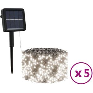 The Living Store Solarlichtslinger - Kerstslinger - 5 stuks - 1000 LEDs - 8 lichteffecten