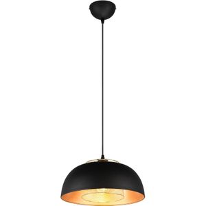 LED Hanglamp - Hangverlichting - Trion Palmo XL - E27 Fitting - 1-lichts - Rond - Mat Zwart - Aluminium