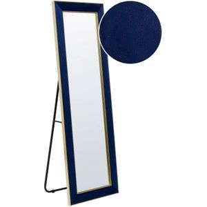 Beliani LAUTREC - Staande spiegel - Blauw - Fluweel
