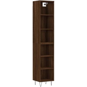 vidaXL Hoge kast 34,5x32,5x180 cm bewerkt hout bruin eikenkleur